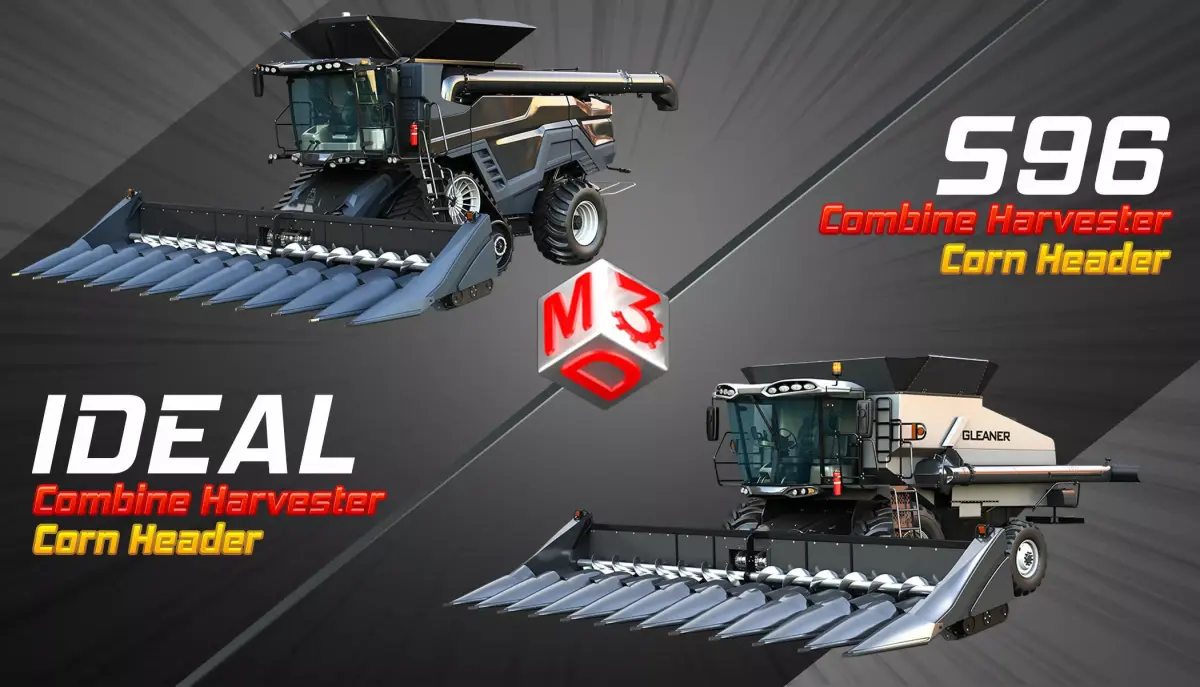 IDEAL - S96 - Combine Harvesters - Corn Harvester Head 2 in 1 3D Model Pack purchase