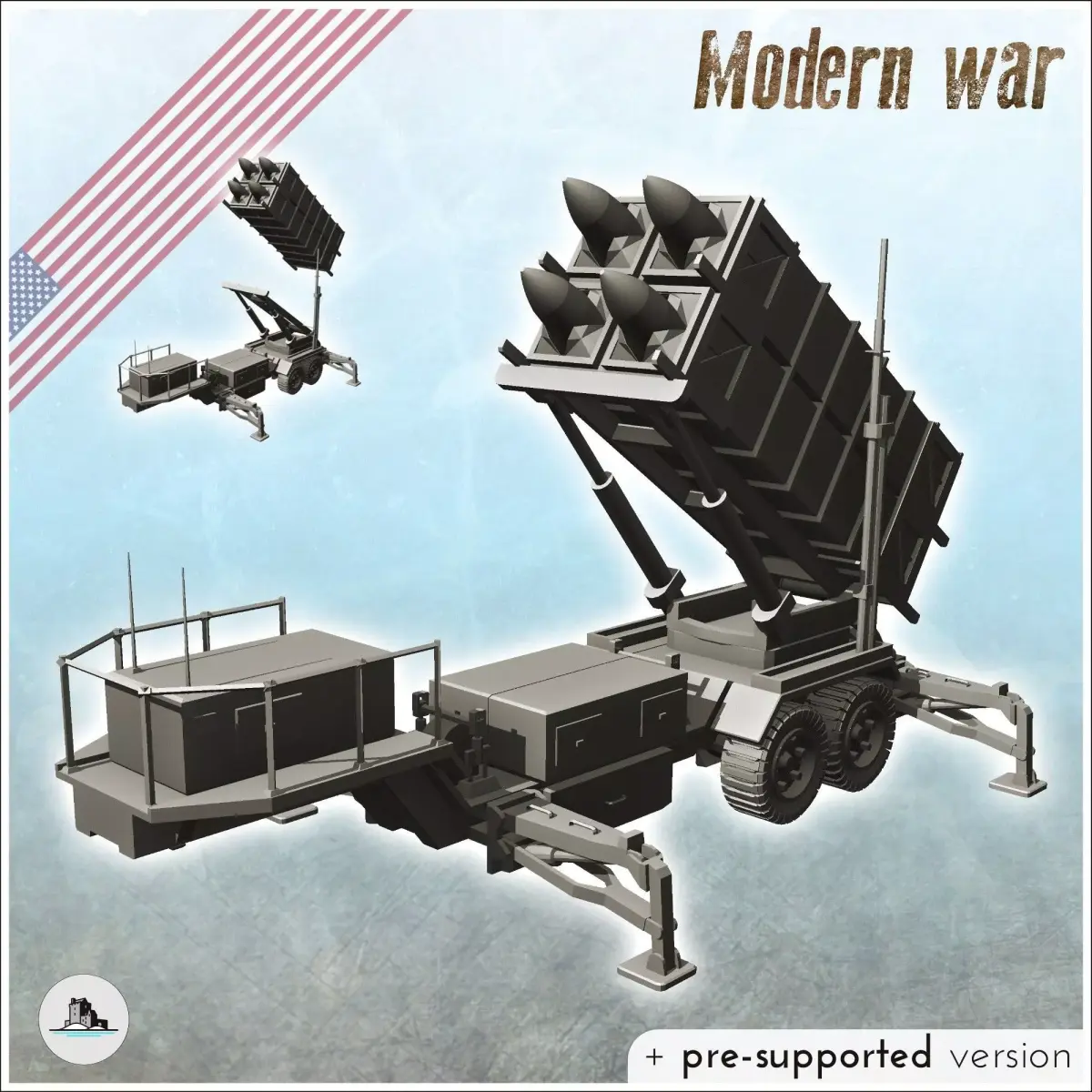 US MIM-104 Patriot air defense battery system 3 - Modern WW2 WW1 3D print model
