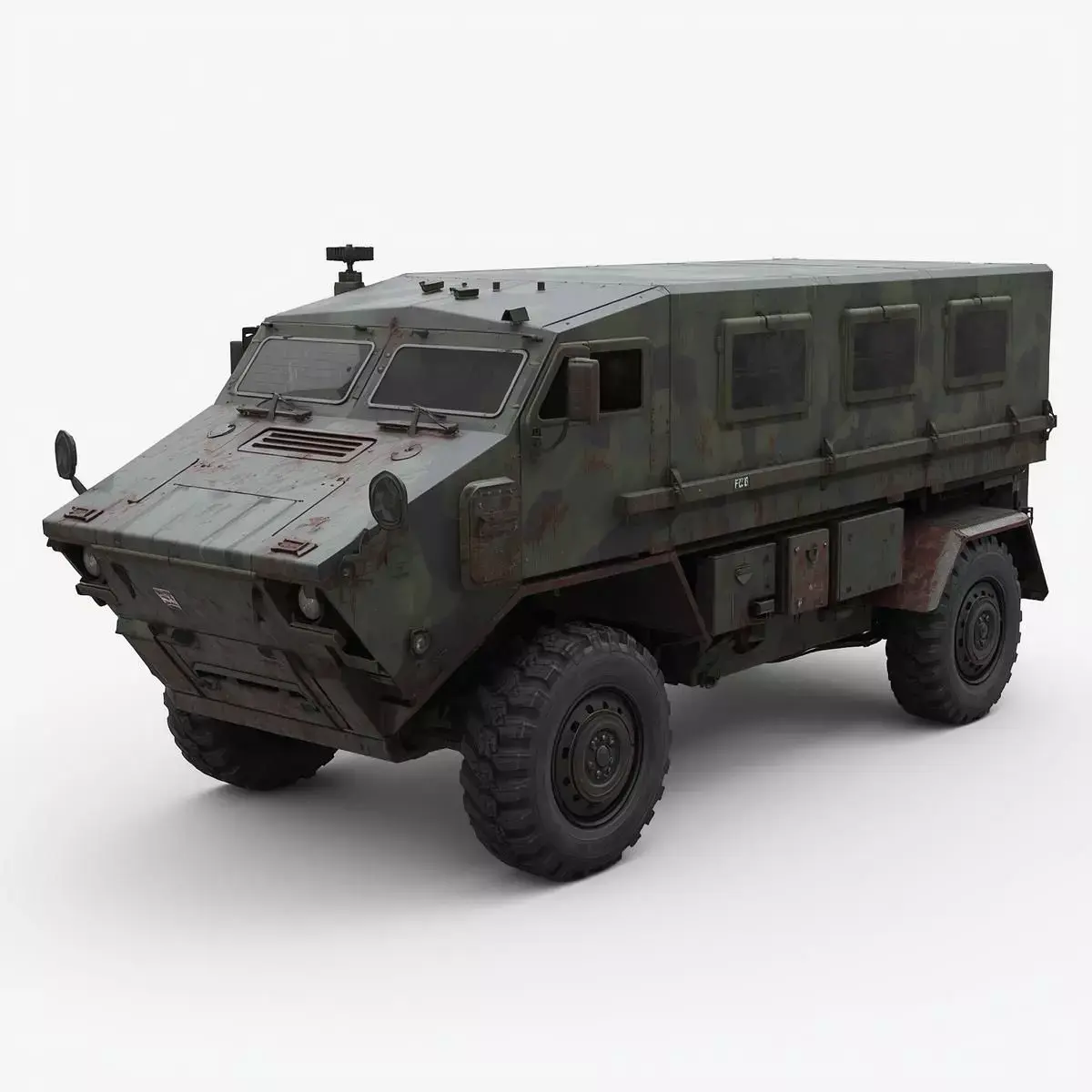 Rugged Military Transport Carrier 3D Model Low-poly 3D model