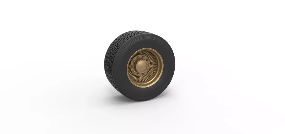 Super single custom wire wheel of semi truck Scale 1 to 25 3D print model