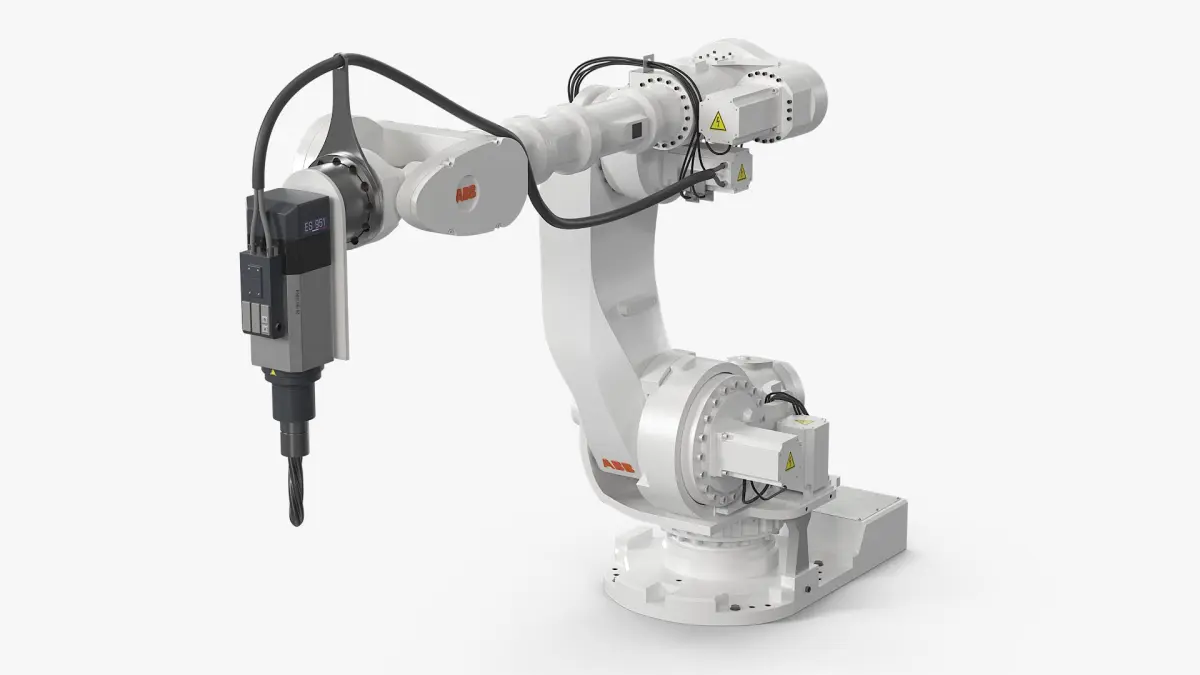 ABB IRB 7600 with Drilling Tool White Rigged for Maya 3D model