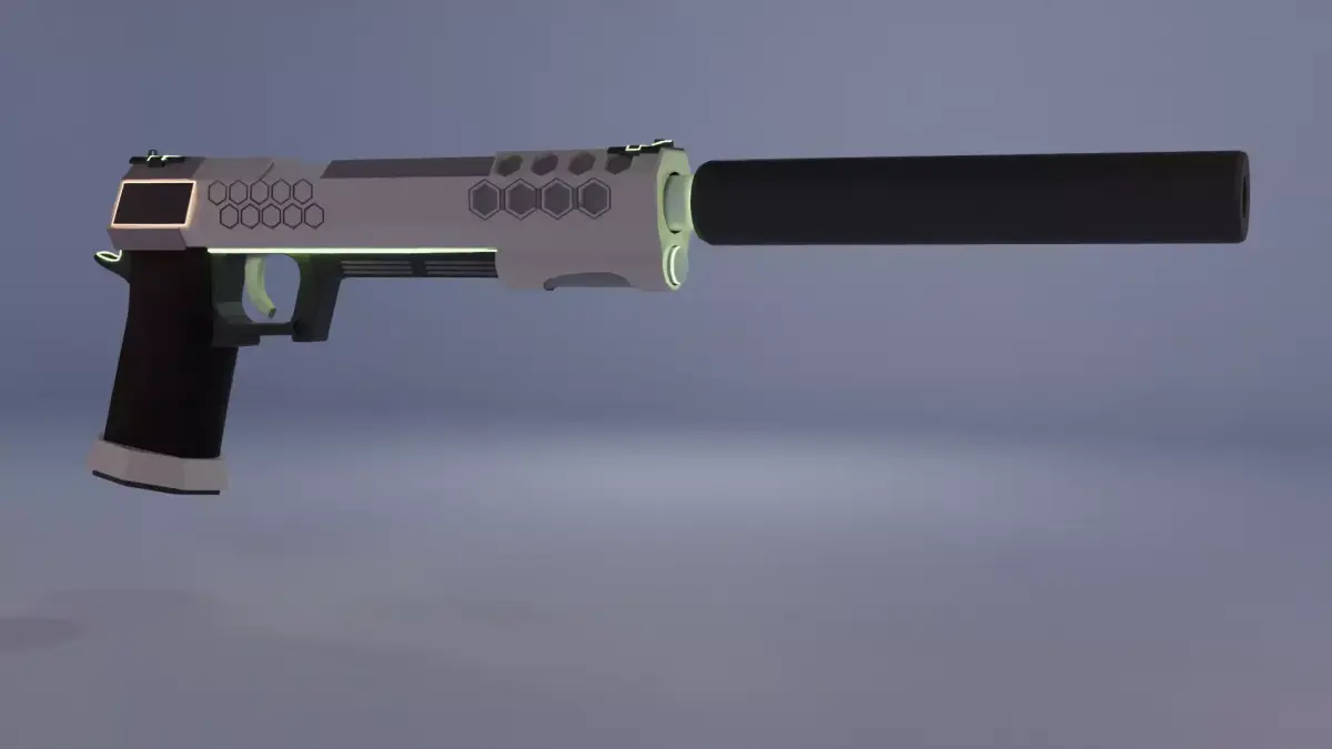 Silenced Pistol - Low Poly Free low-poly 3D model