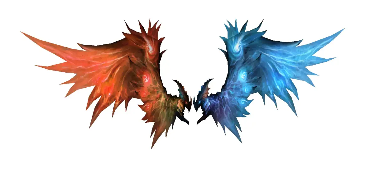 Blue-Red Dragon Wing Low-poly 3D model