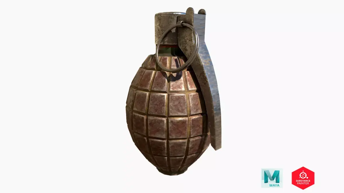 Bomb 3d Model grenade Low-poly 3D model