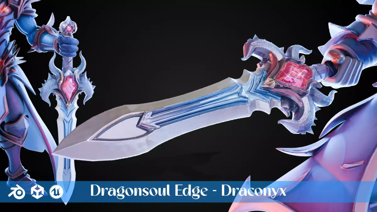 Stylized Sword - Dragonsoul Edge Draconyx - Game Ready 3D model