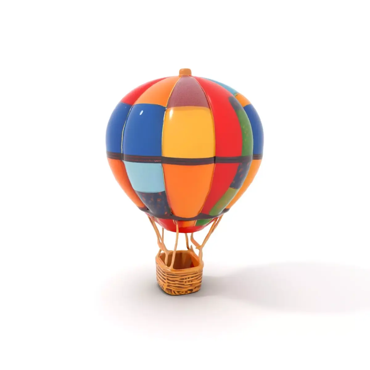 Patchwork Hot Air Balloon model pack Low-poly 3D model