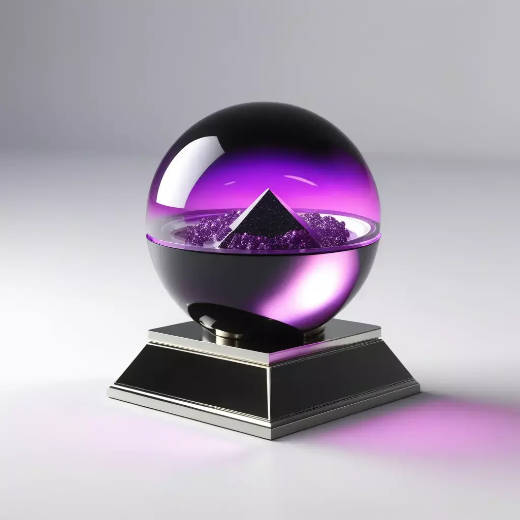 Futuristic Crystal Sphere Award Sculpture 3D model