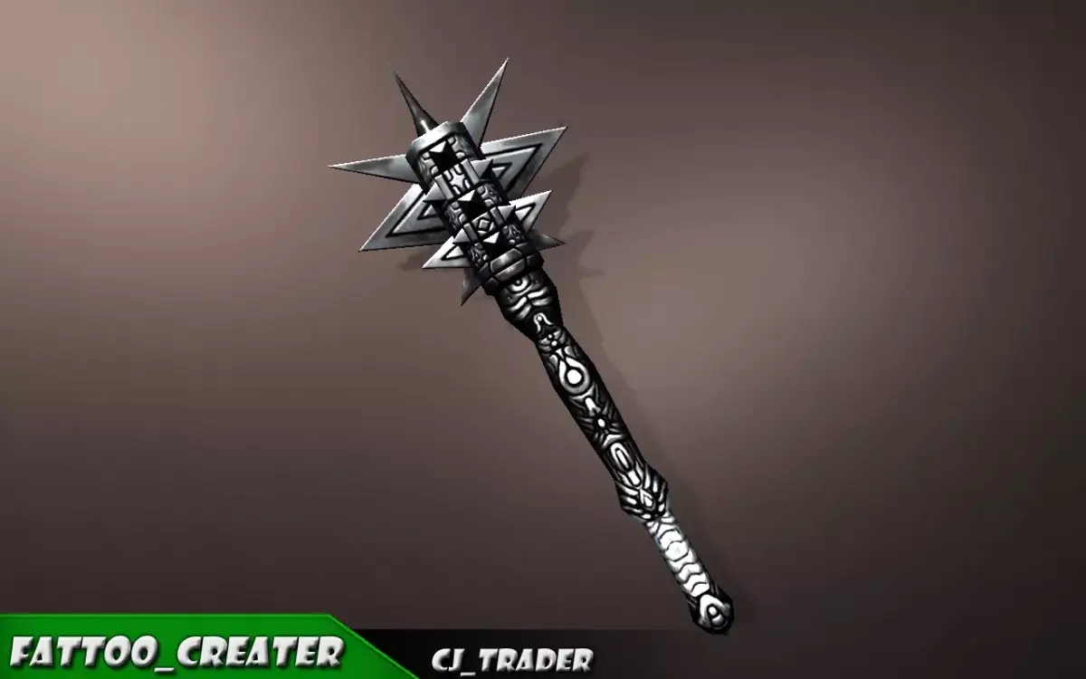 Fantasy Magic Stick Low poly Mace 3D Model Low-poly 3D model