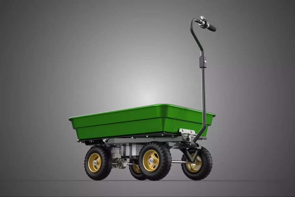 MOTORIZED POLY TUB DECK UTILITY CART WAGON TRAILER TROLLEY FARM 3D model