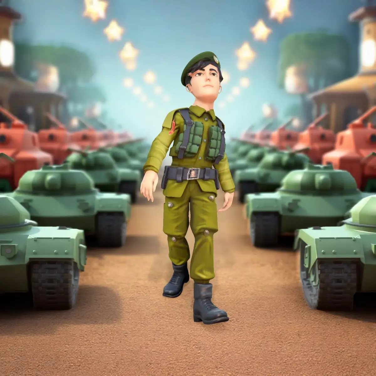 Green Uniform Soldier model pack Low-poly 3D model