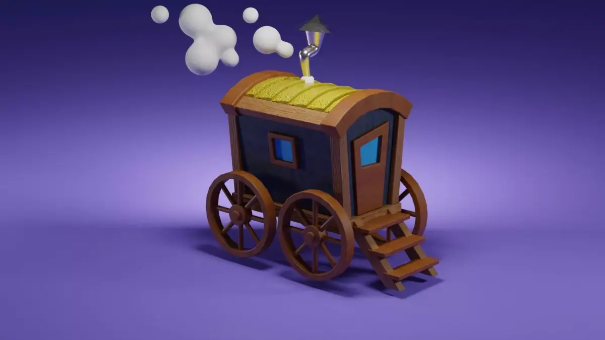 Stylized Magic Traveler Wagon 3D model