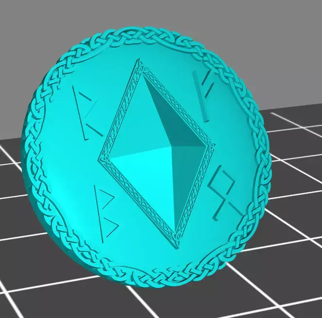 Wolf marine style viking storm shield with diamond 1 3D print model