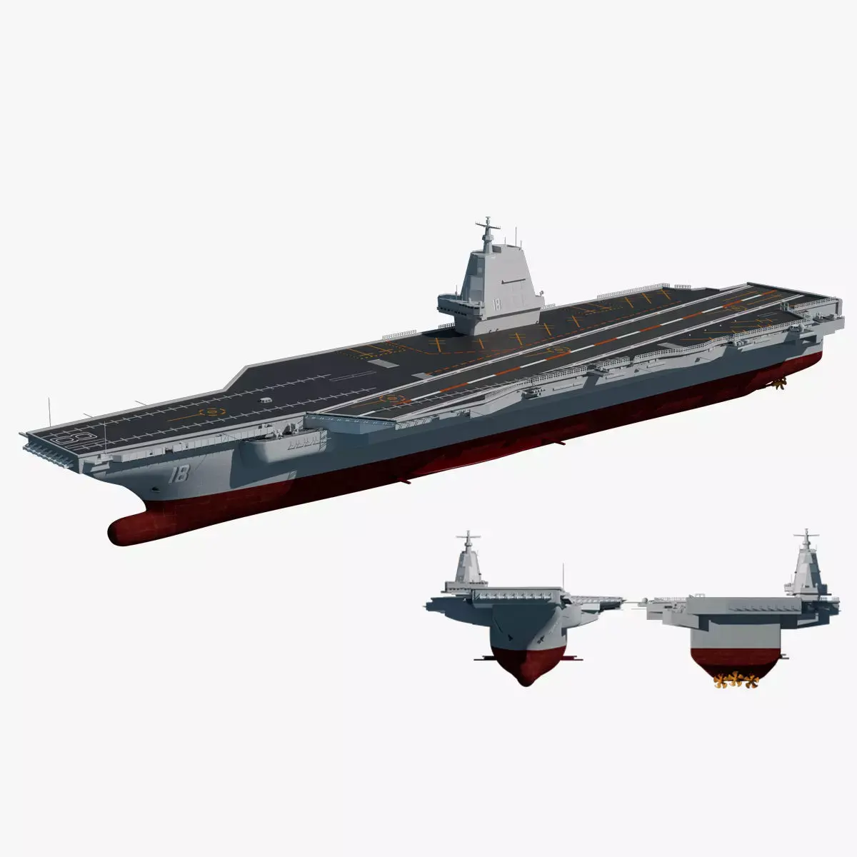 Chinese People Liberation Army Navy Type 003 Aircraft Carrier 3D model