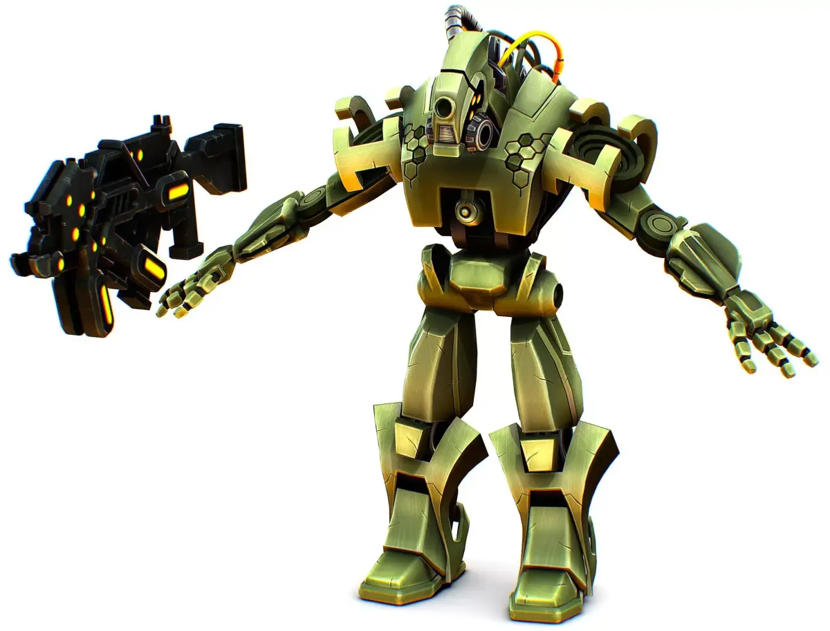 Military Drone with a Rifle Low-poly 3D model