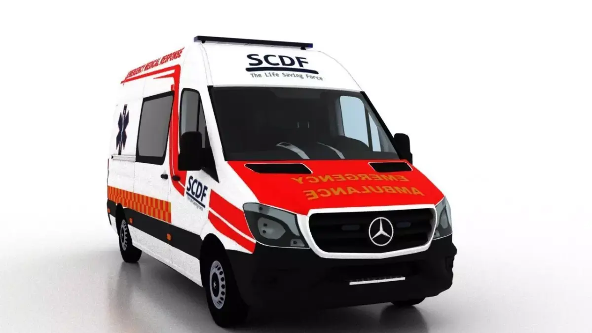 Mercedes Benz Sprinter L2H2 2015 Singapore Ambulance 3D model