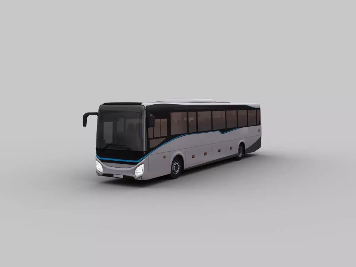 City Bus with Interior 12 Low-poly 3D model