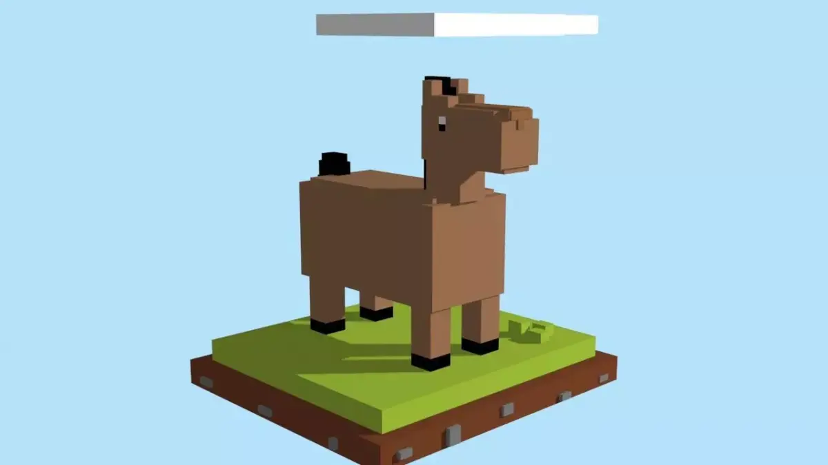 VOXEL HORSE - MODEL 3 Low-poly 3D model