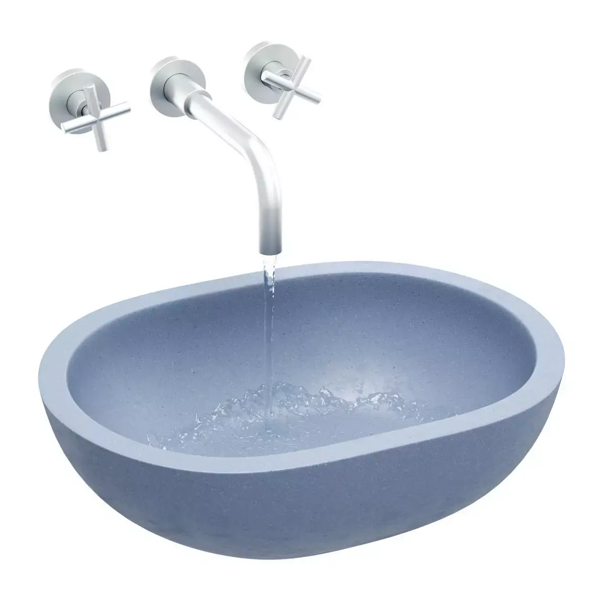 Gray architectural concrete Bowl sink 3D model