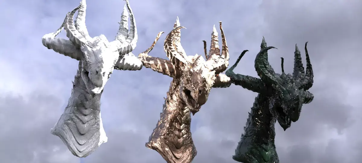 Horned Drake Head Sculpt 3  3D model