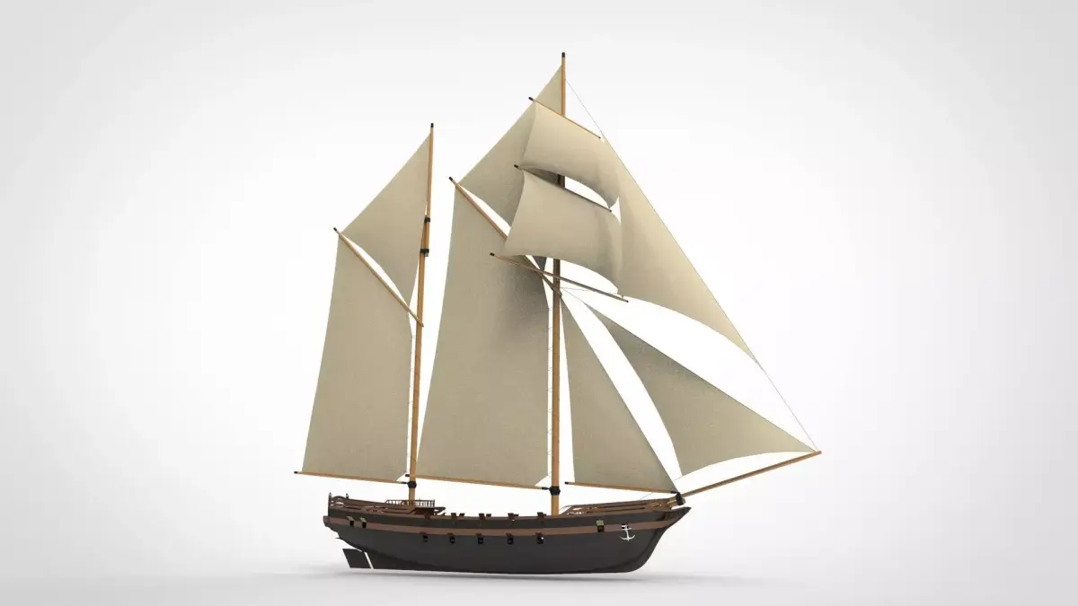 Pirate Ship sailing war 3D model