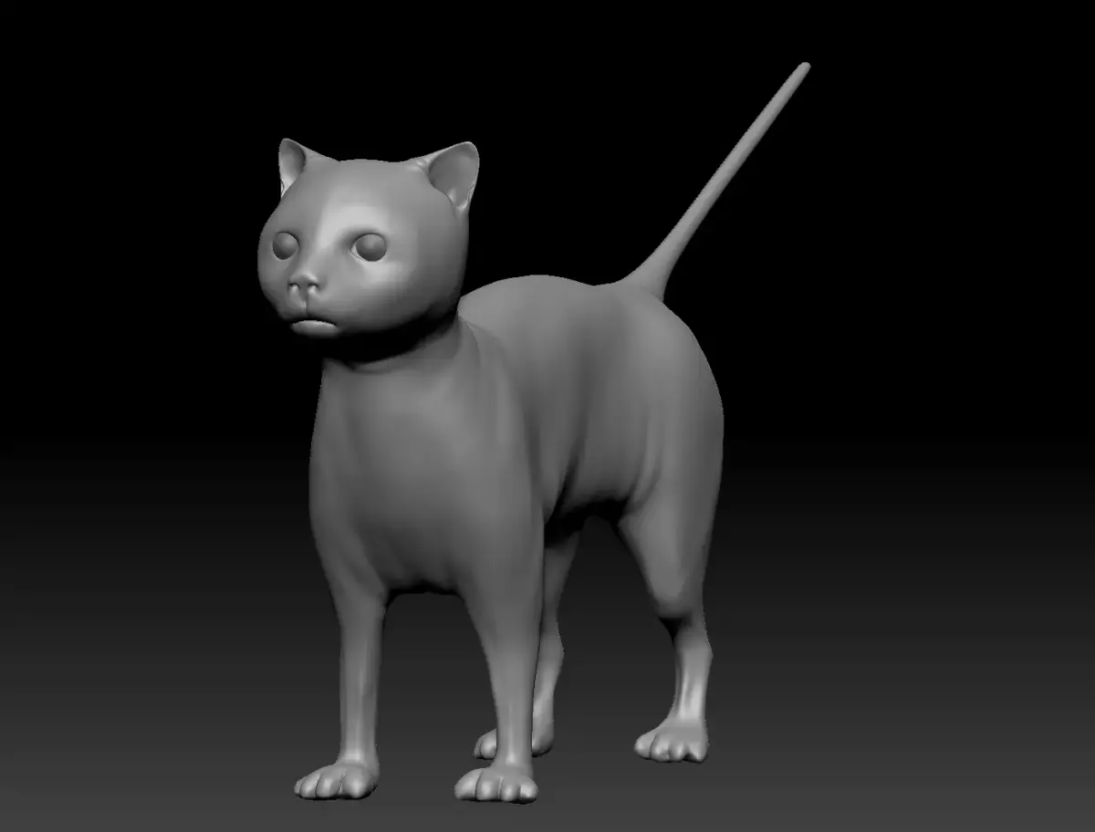 Cat 3D Base Model Low-poly 3D model