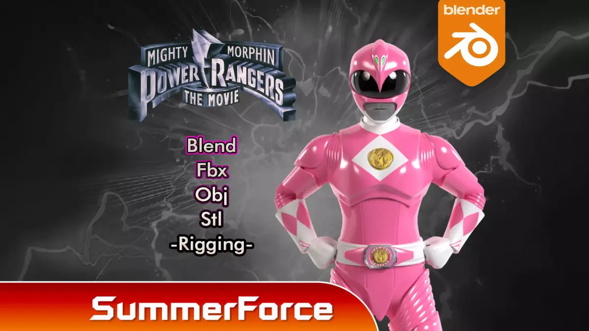 Pink Ranger - Mighty Morphin Power Rangers The Movie 3D model
