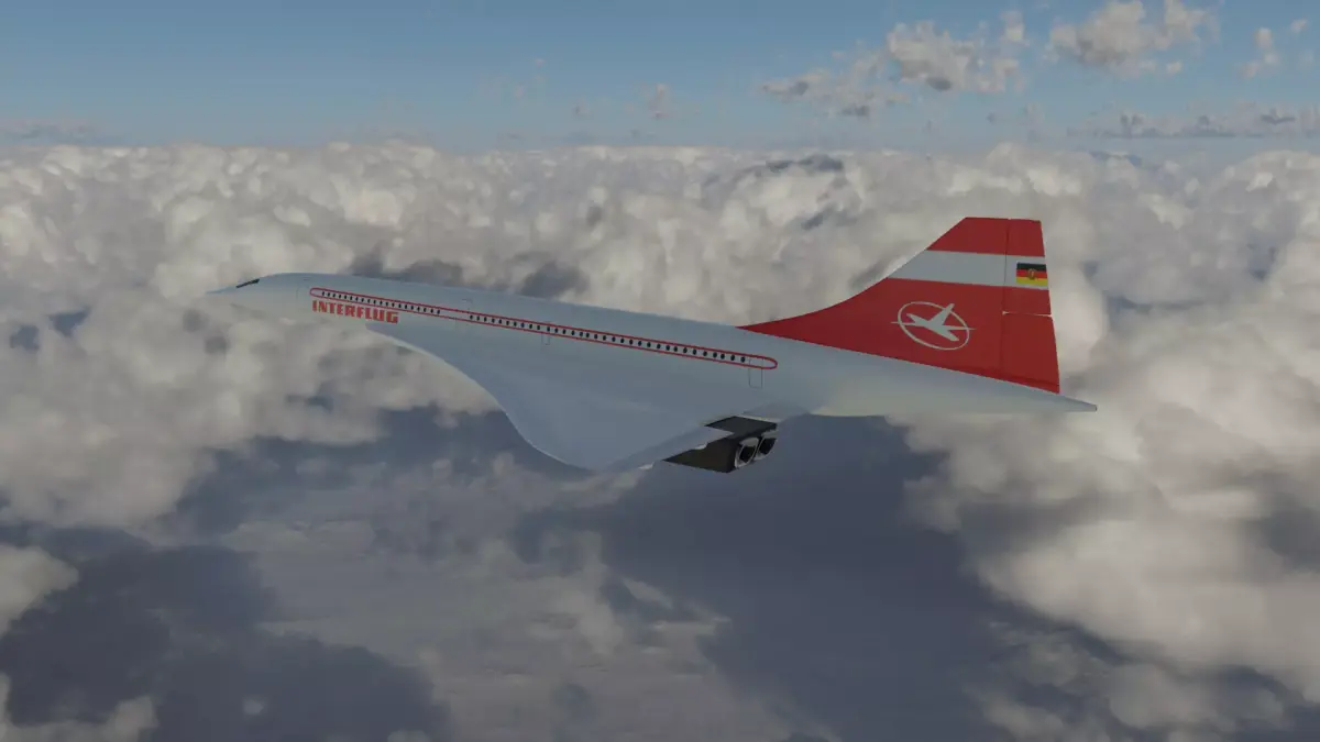 East German Flag Carrier Company Concorde Supersonic Airplane 3D model
