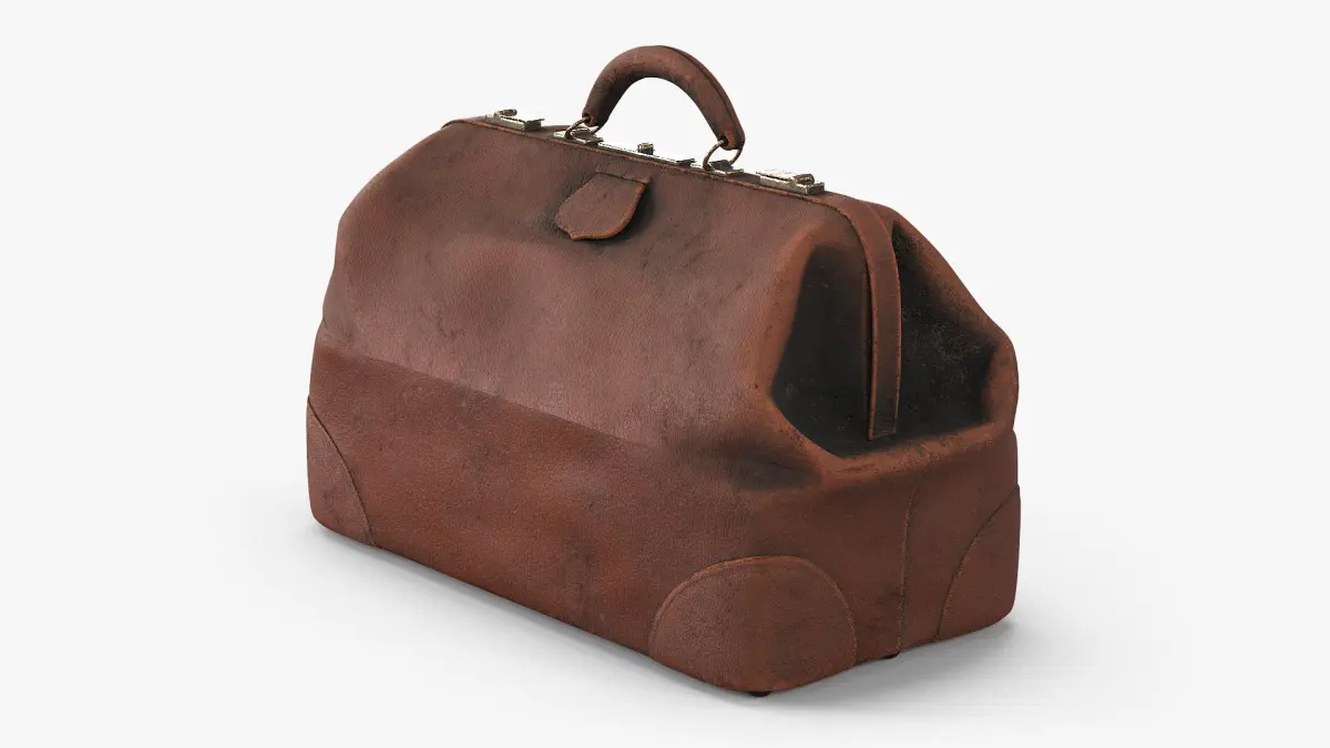 Shabby Leather Bag Brown 3D model