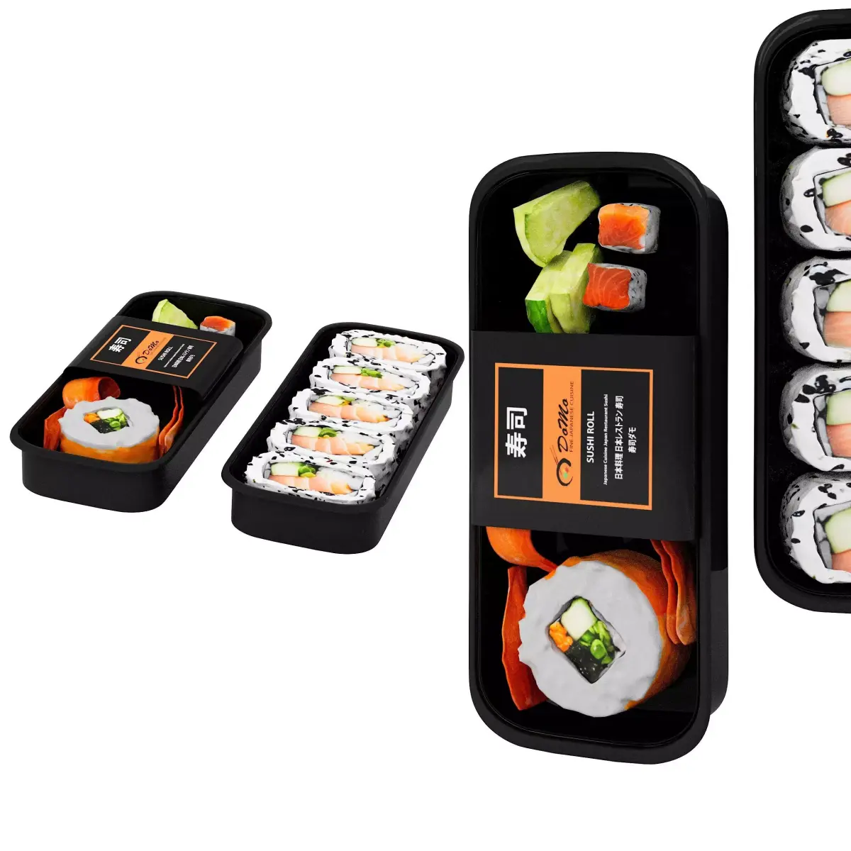 Snacks Salmon Sushi Roll Low-poly 3D model