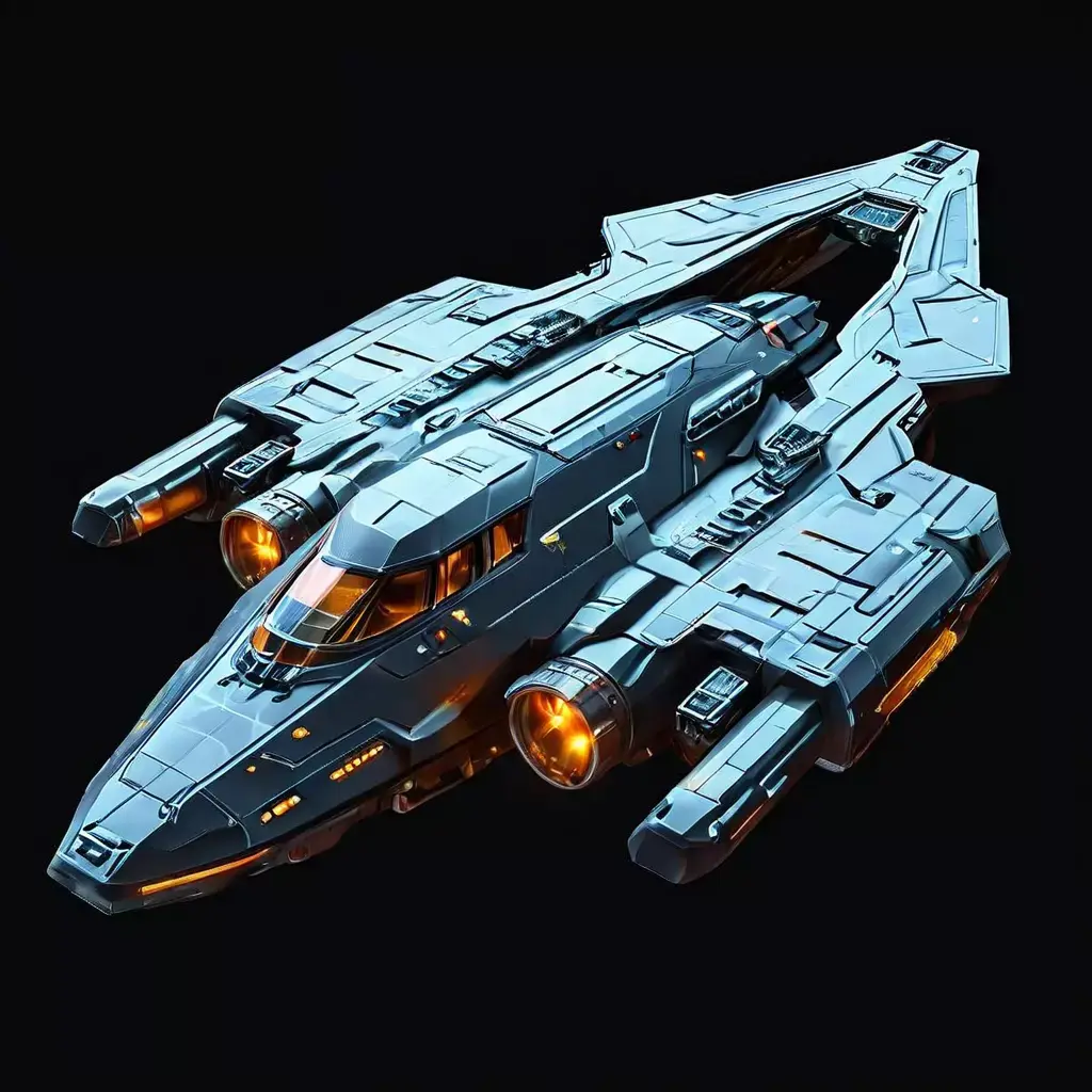 Scifi Gunship Futuristic Spacecraft Model Low-poly 3D model