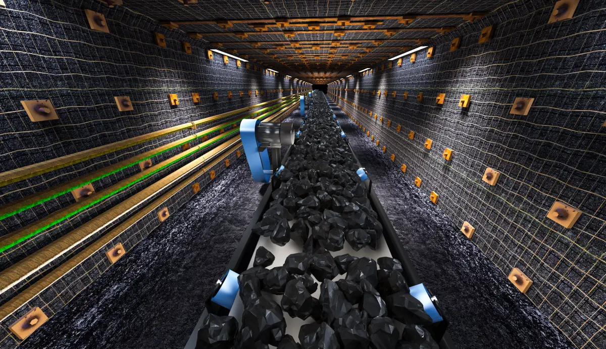 Mine tunnel - inside the coal conveyor belt 3D model
