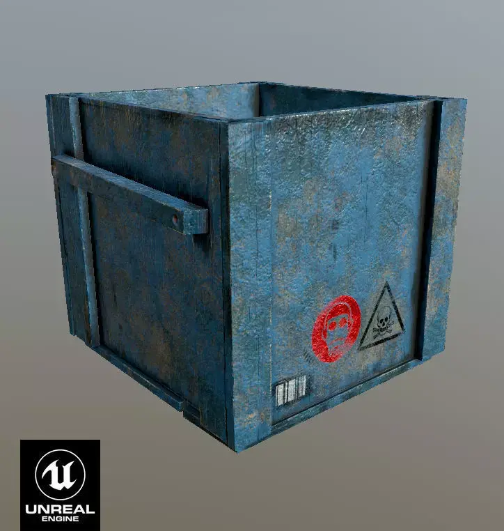 Old Wood Box  low-poly 3d model  3 textures 2028x2048 Low-poly 3D model