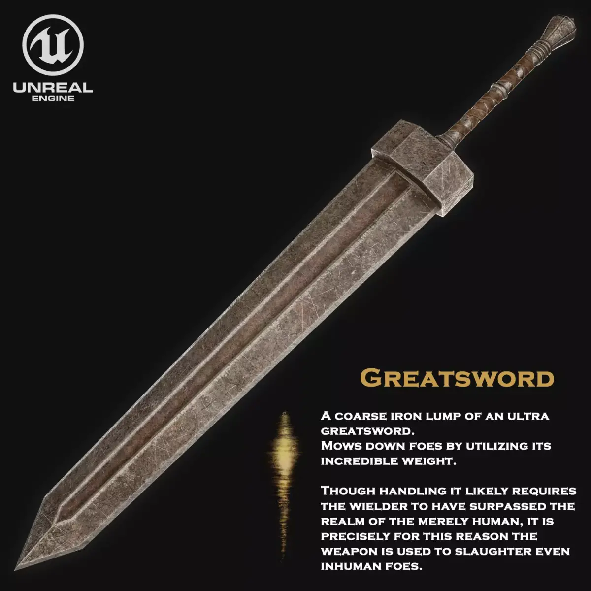 Guts GREATSWORD remastered from Elden Ring Fan Model Low-poly 3D model