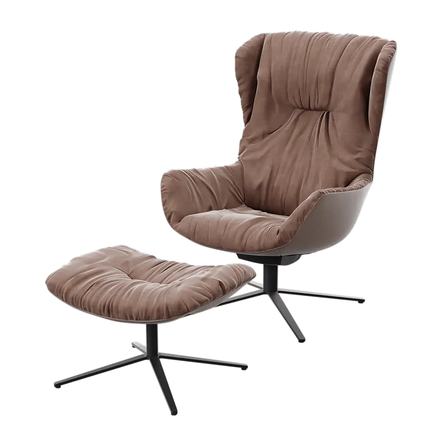  Replica Freifrau Doze Armchair Model, Cool Brown 