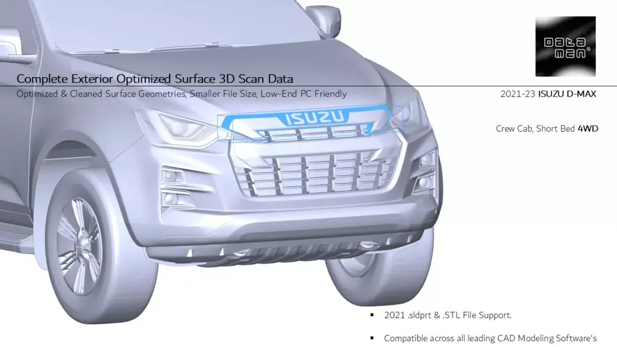 2021 2023 ISUZU D-MAX 4X4 Complete 3D Scan Surface Data 3D model