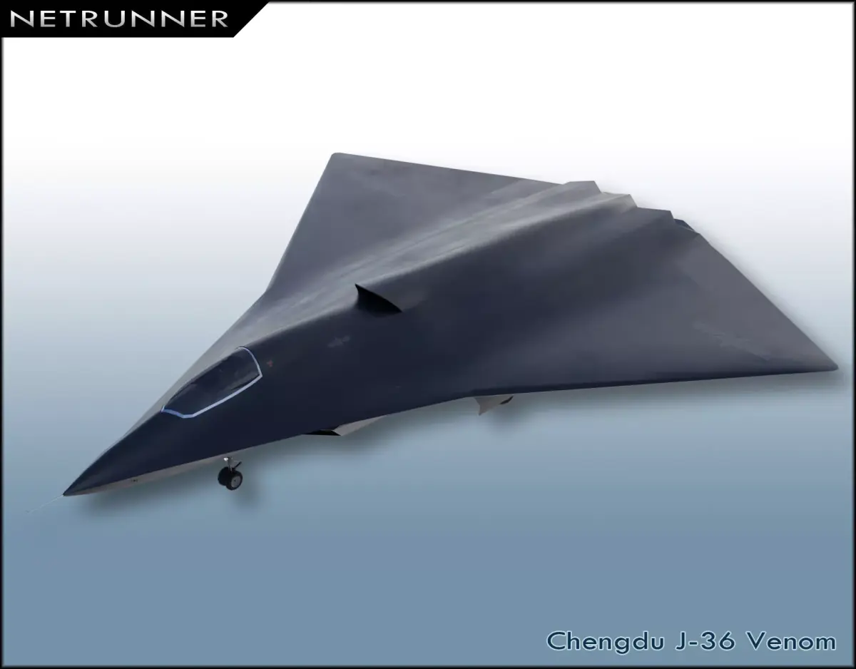Chengdu J-36 Venom Low-poly 3D model