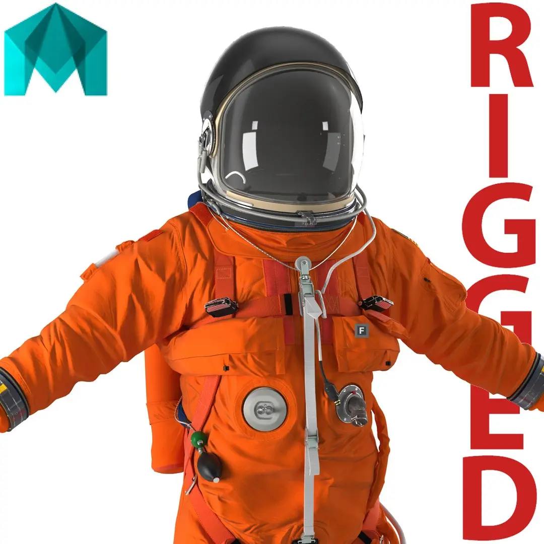 US Advanced Crew Escape Suit ACES Rigged for Maya 3D model