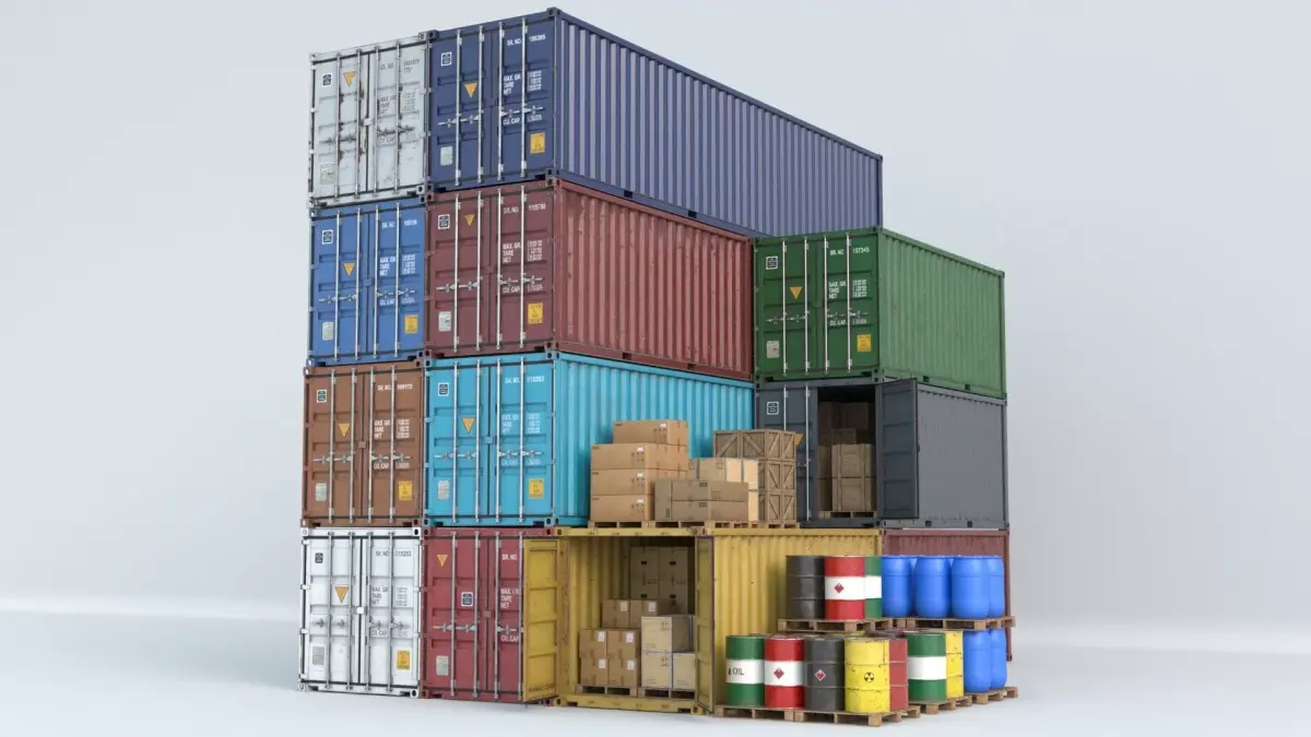 Cargo Containers Barrels and Crates Vol3 PBR 3D model