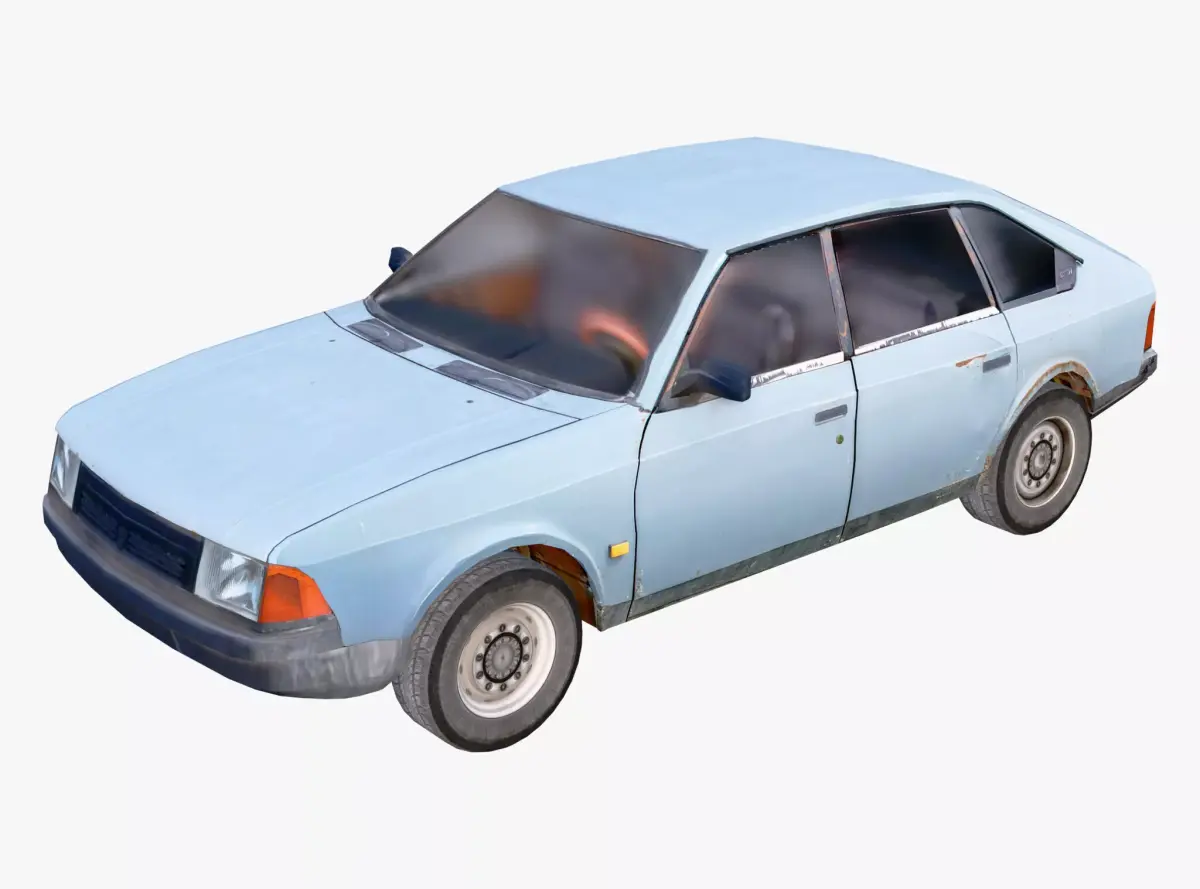 Old Car Hatchback 80s Low Poly M1 Low-poly 3D model