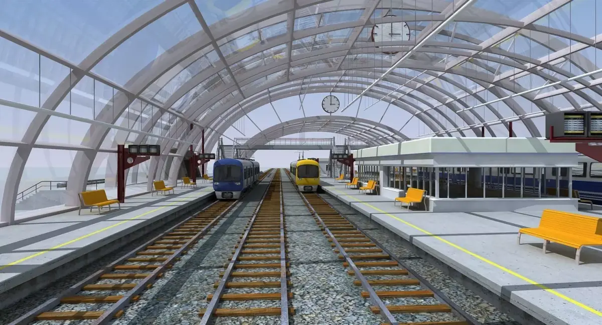 3D Train Station 07 3D model