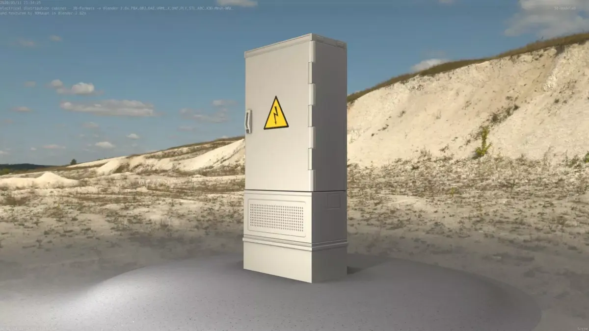 Electrical Distribution Cabinet 86 Low-poly 3D model