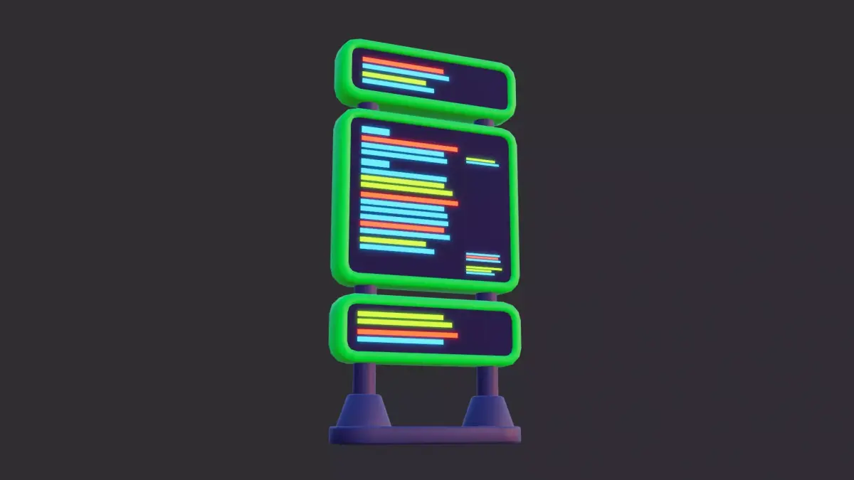 Low Poly Digital Billboard 3D model get