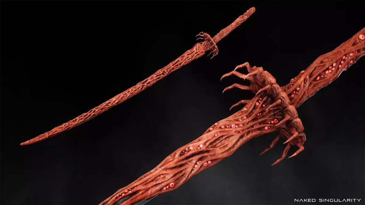 Insect Katana - Japanese Fantasy swords - Game ready 3D model Low-poly 3D model