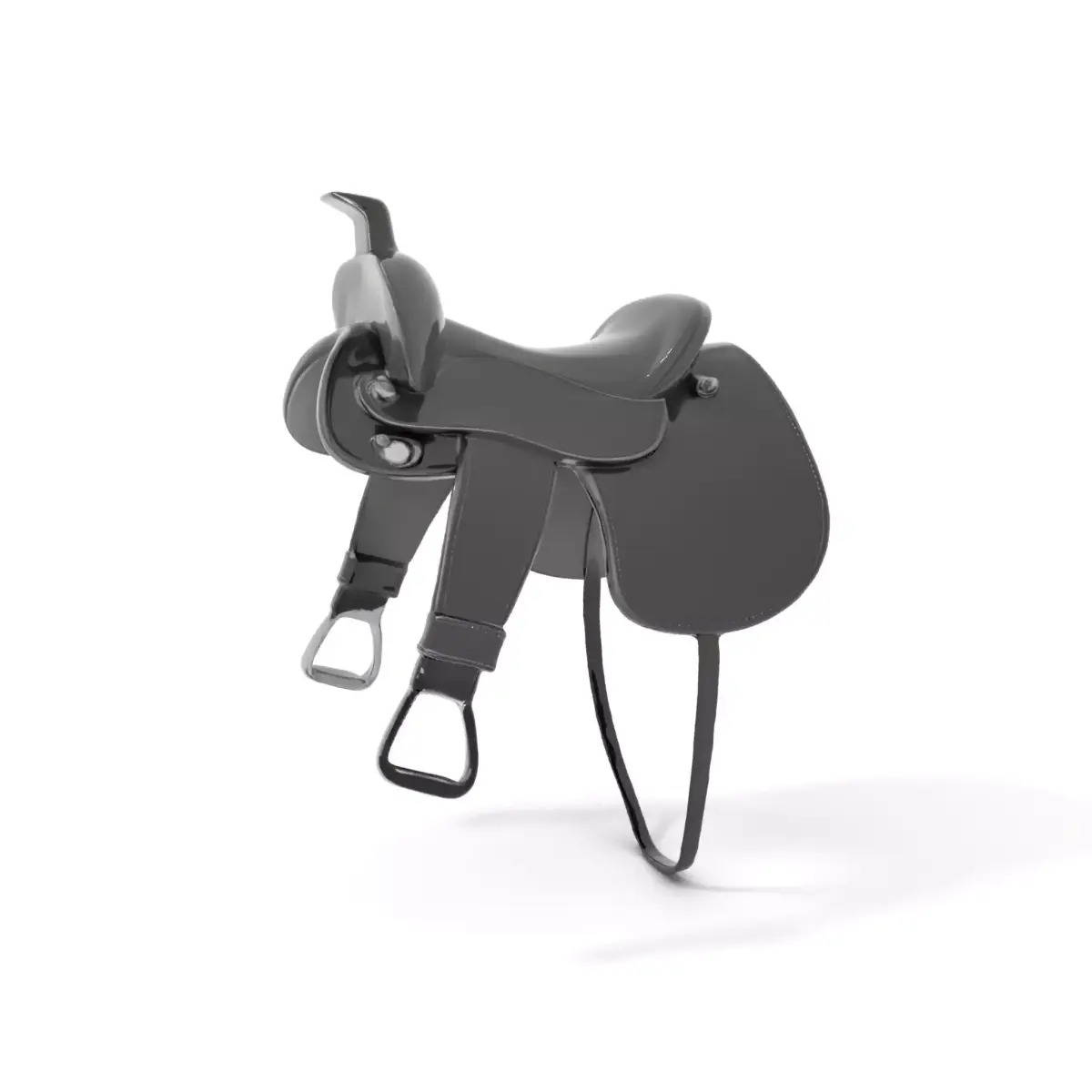 Sleek Black Saddle model pack Low-poly 3D model