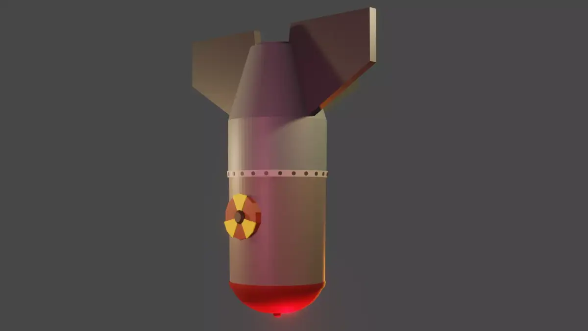 Nuclear bomb missile Low-poly 3D model