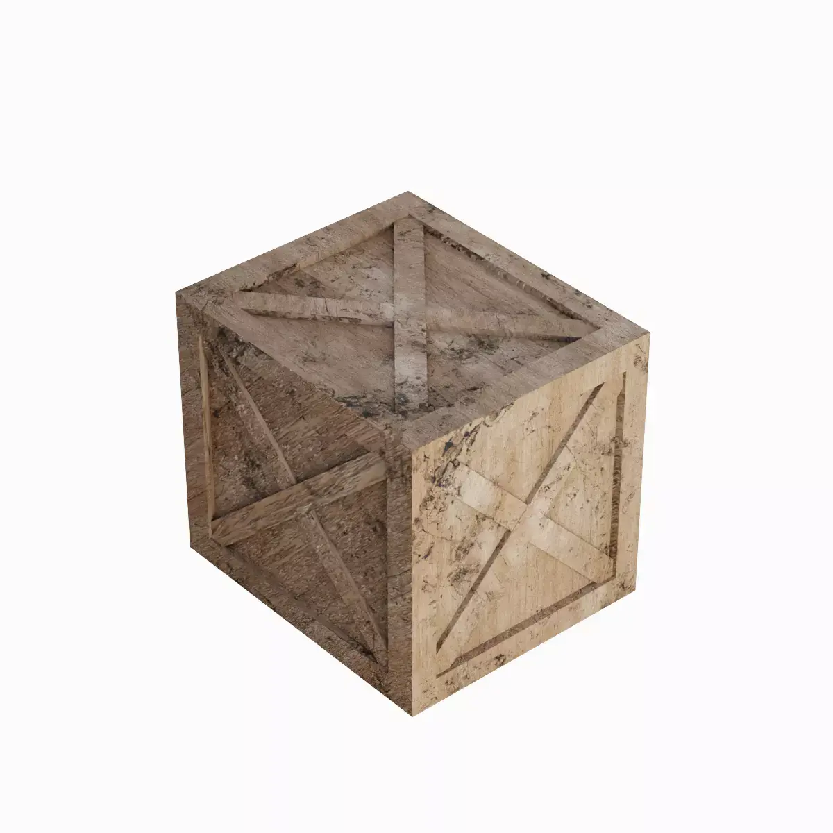 Wooden Box Crate 01 Low-poly 3D model