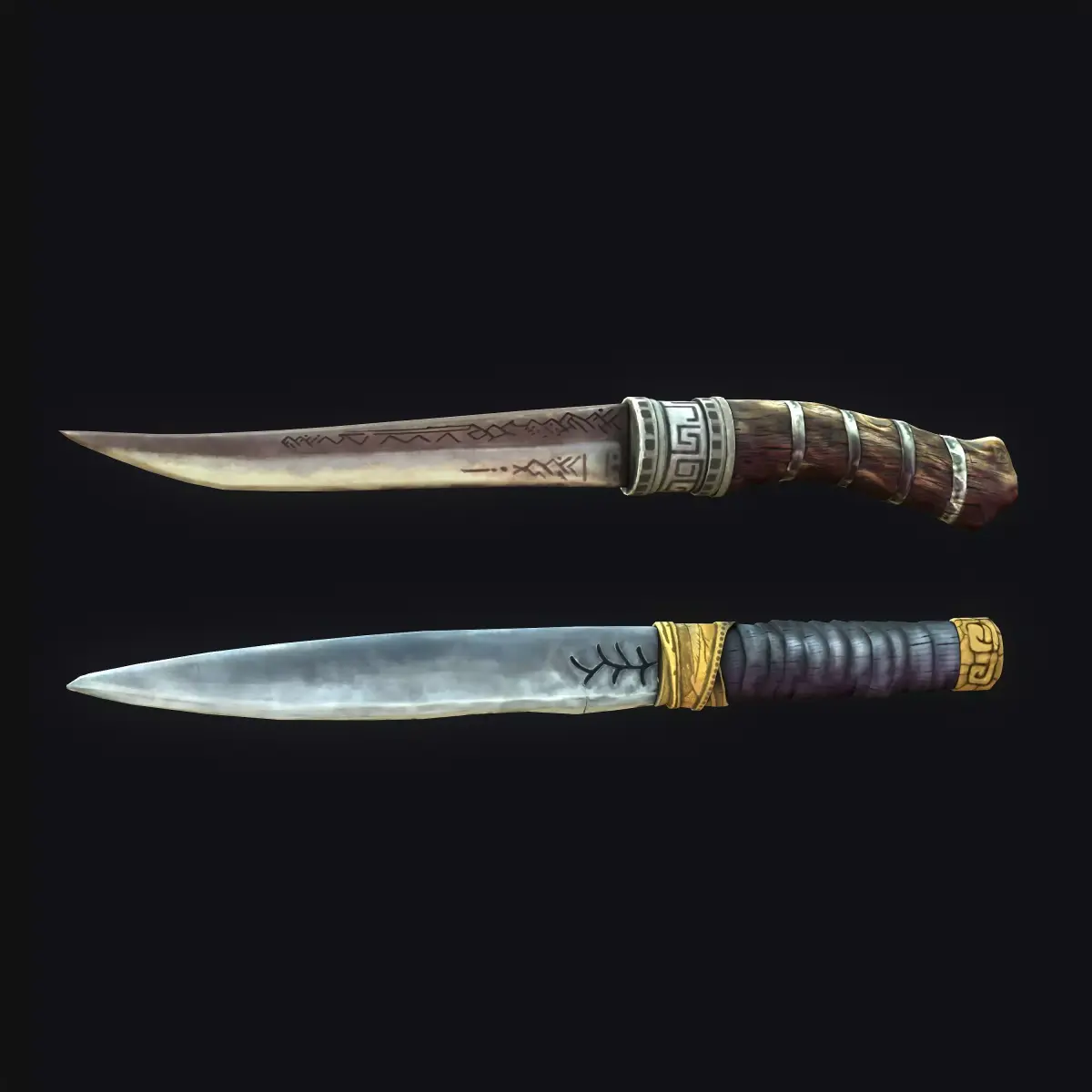 Stylized Knifes - GOW Low-poly 3D model