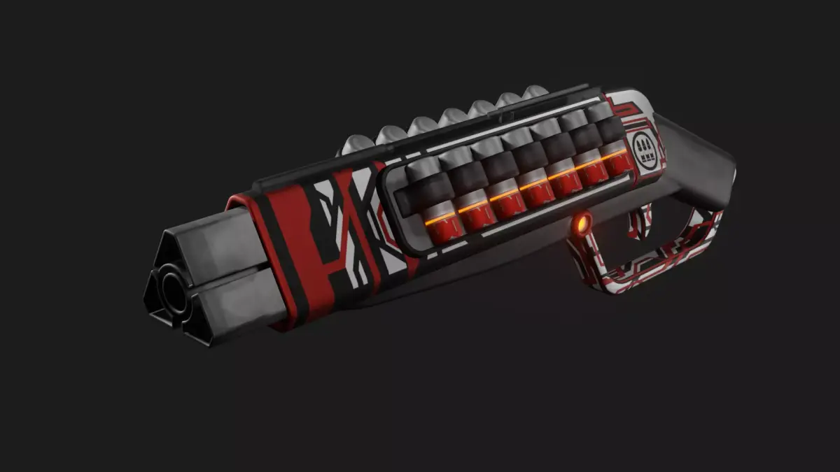 Sci-fi shotgun Low-poly 3D model