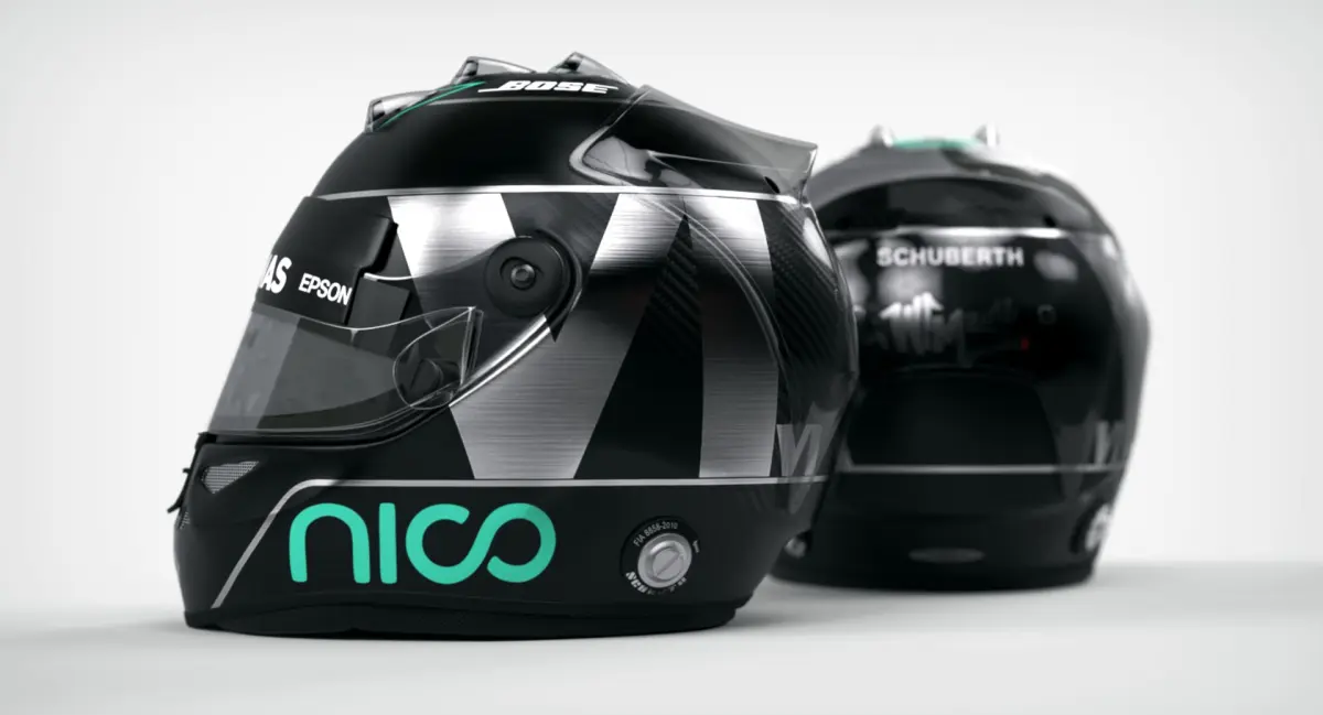Nico Rosberg 2016 style Racing helmet 3D model