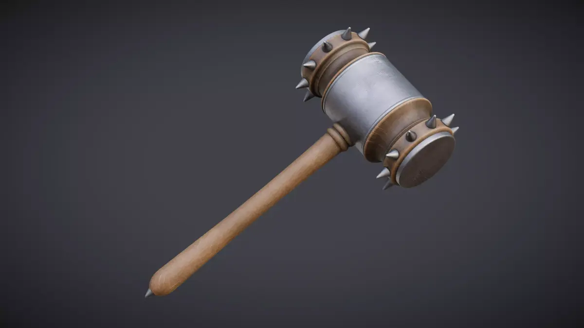 Gavel Hammer Melee Low-poly 3D model